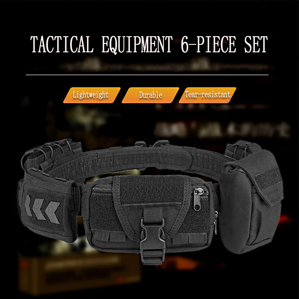 

Hunting Equipment System 6 Set Tactical Men Belt Waist Support Security Combat Duty Utility Belt with Magazine Pouches