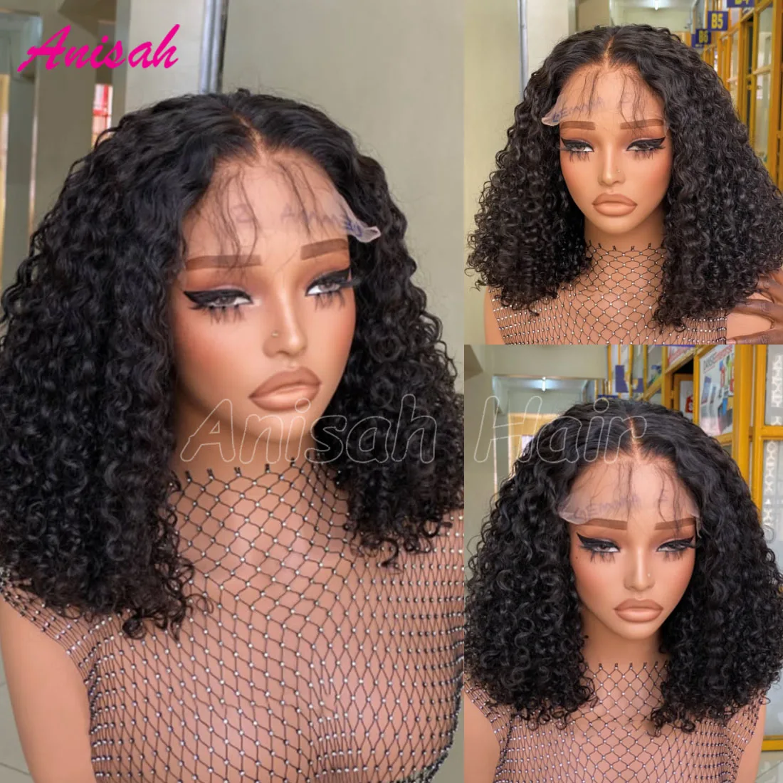 

Бесклеевые человеческие волосы, 100% волнистый парик Боб, 13x6, кружевной фронтальный парик, стрижка пикси, вьющийся короткий парик Боб для женщин