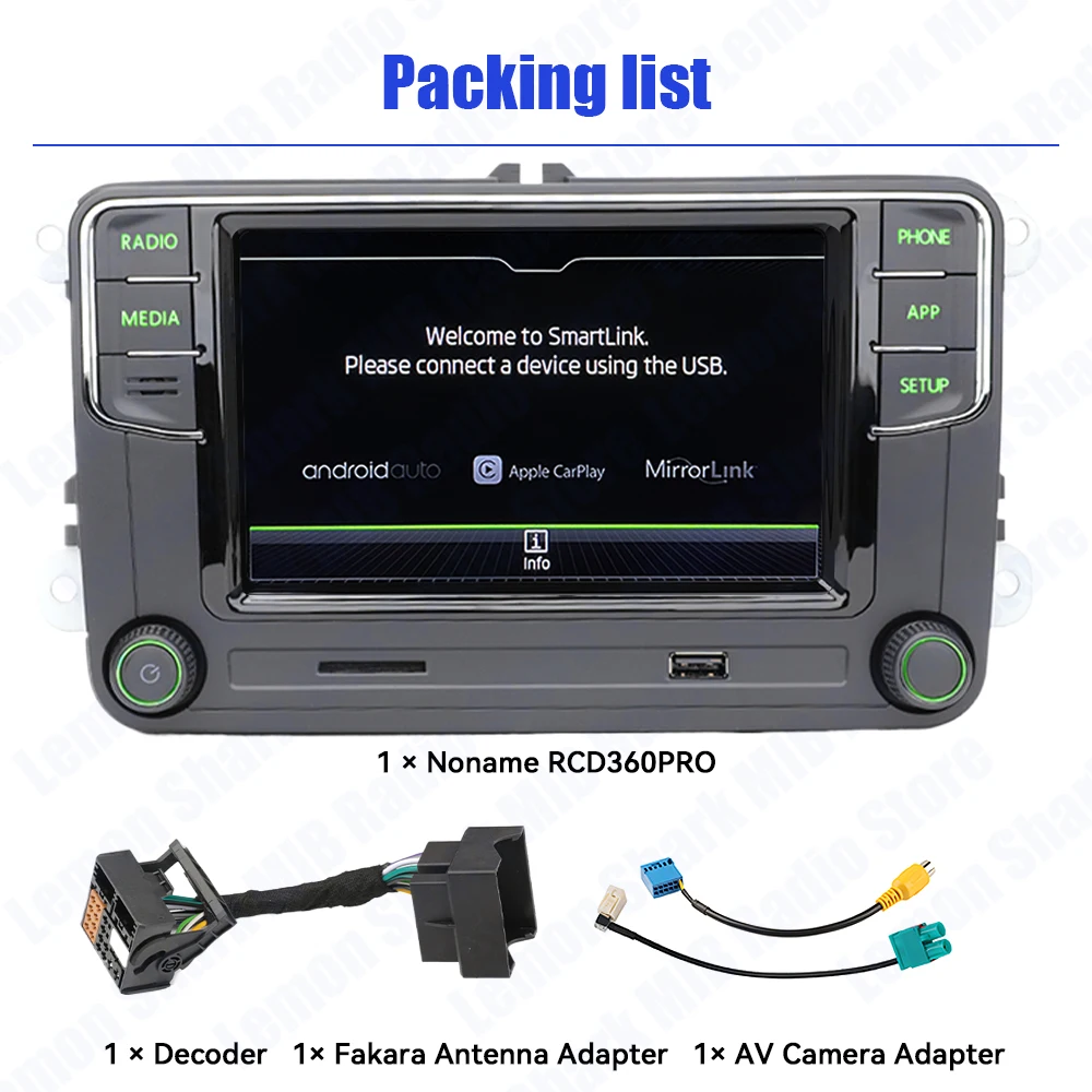 Noname الضوء الأخضر RCD360 PRO MIB Carplay راديو السيارة أندرويد السيارات بلوتوث الملاح 6RD035187B لشركة فولكس فاجن لسكودا اوكتافيا #6