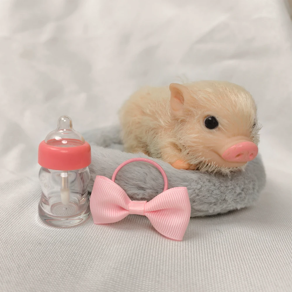 Maialino in Silicone da 5 Pollici, Morbido e Carino, Mini Animali Realistici con Accessori, Bambola Maialino Neonato Realistica, Giocattolo Antistress, Regalo