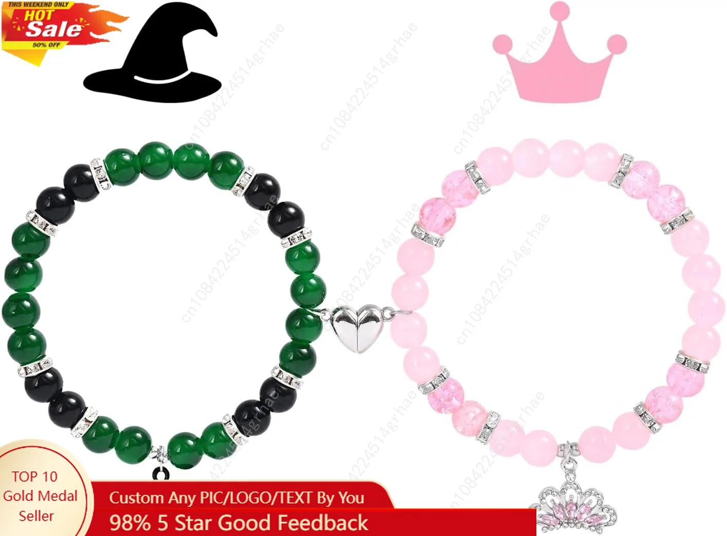 

Matching Bracelets for Couples Best Friend Friendship Kit Bestie Gifts for Women Long Distance Ralationship Witch Merch Costume