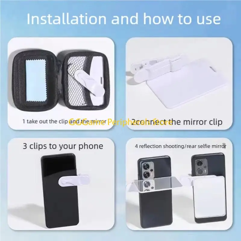 U55B Double Purpose Phone Camera Clip With Selfportrait Glass And Reflective Face For Breathtaking Outdoor Injections