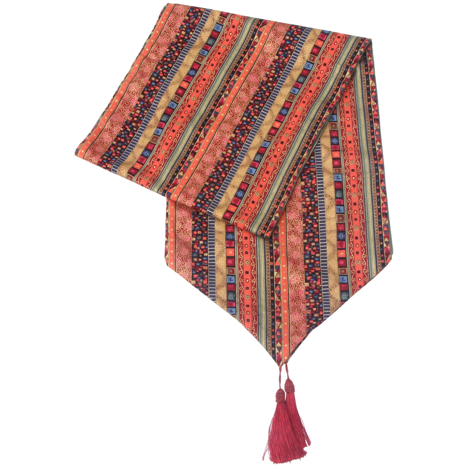 

Cotton Linen Tablecloth Decorative Red Southeast Restaurant Home Bar Table Cover Runner Durability Eco Friendly