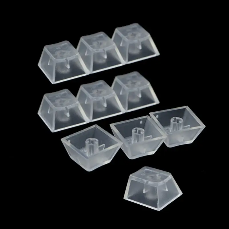 New 10Keys Cherry Profile R4 Transparent ABS Blank Keycaps for MX Switches Gaming Keyboard DIY Gift for Game Lovers