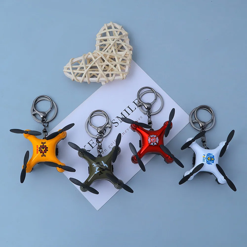 Trendy Small Drone Mould Keyring Creative 3D Unmanned Aerial Vehicle Mould Key Holder Backpack Decor