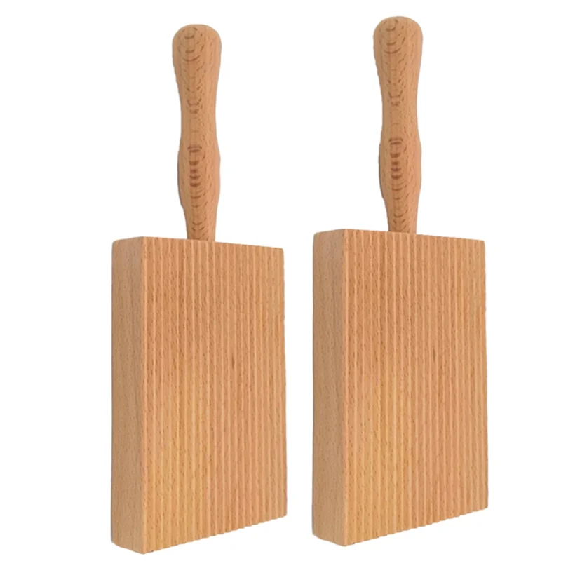 Pasta Making Board, Gnocchi Board, Beech Wood Gnocchi Board Butter Board Dough Scraper For Pasta And Cultured Butter-AA98
