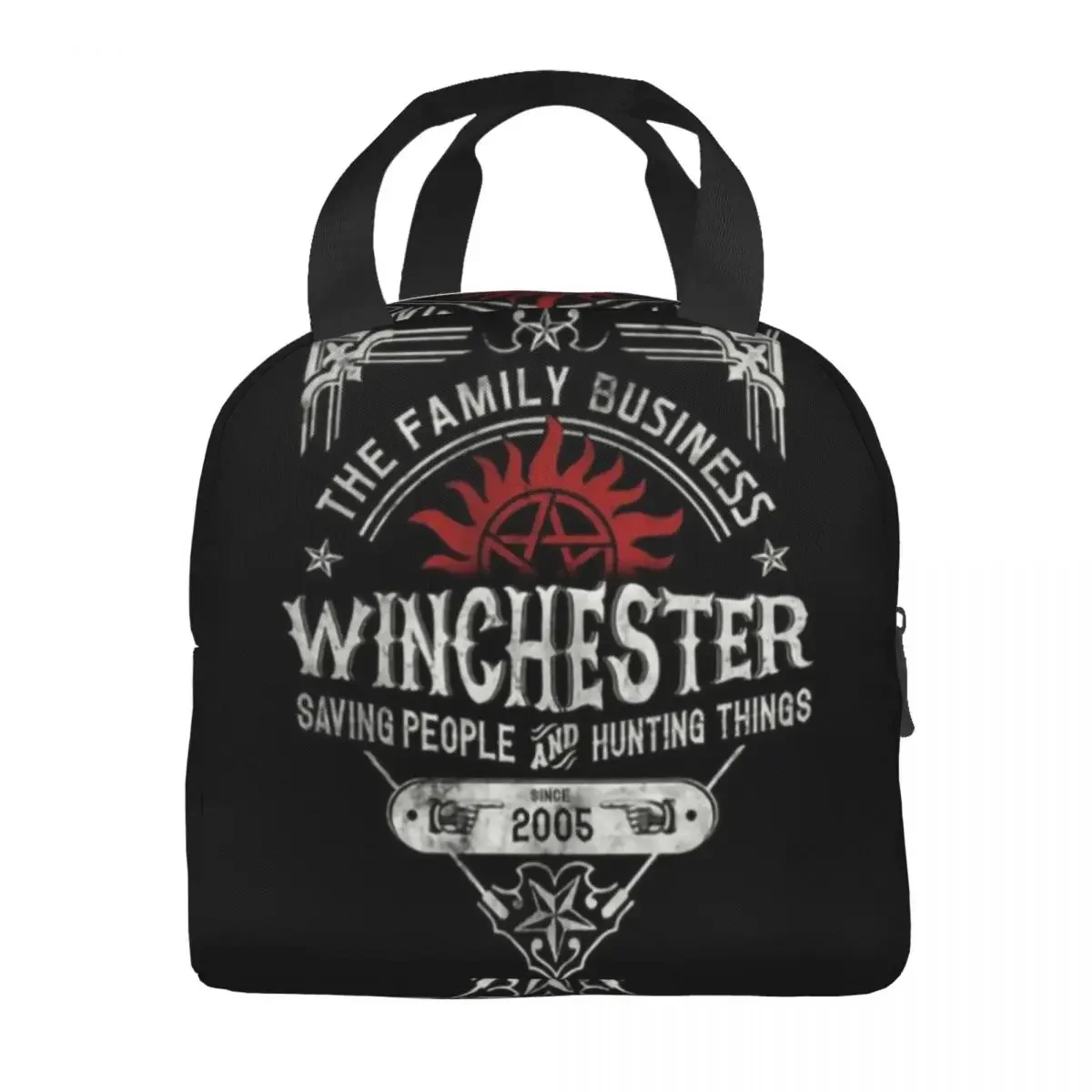 Supernatural Insulated Lunch Tote Bag for Women The Family Business Winchester Things Cooler Thermal Bento Box Outdoor Camping