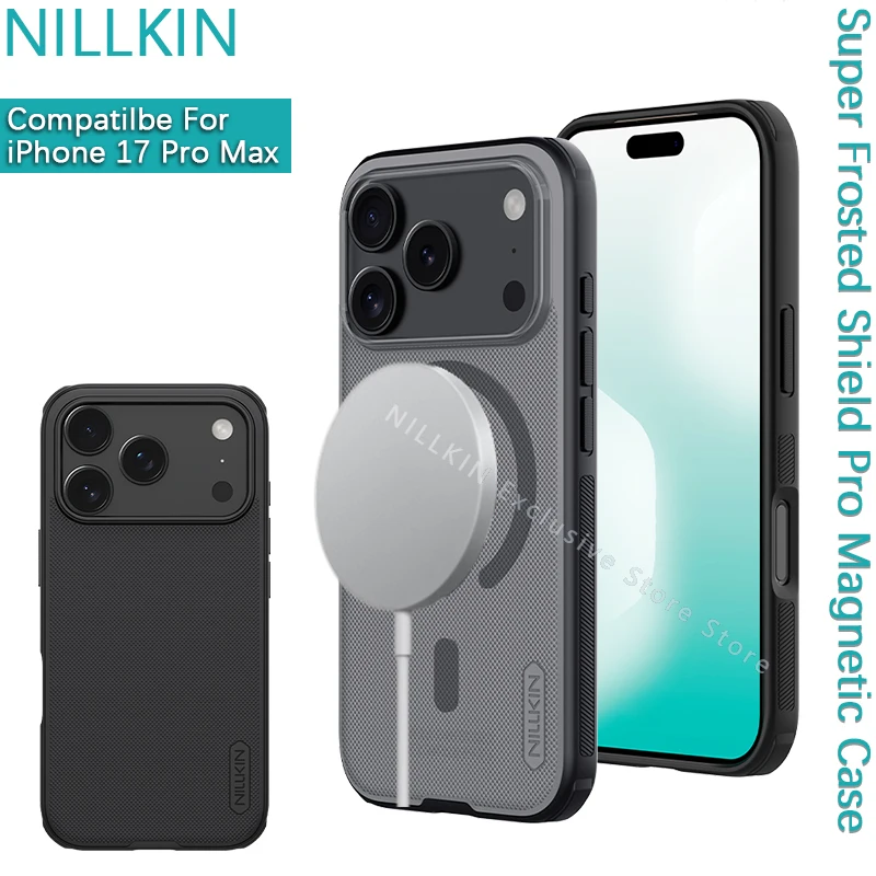 Nillkin для iPhone 17 Pro Max, ТПУ + ПК, супер матовый магнитный чехол, противоударный защитный чехол Magsafe, чехол для телефона Nillkin для iPhone 17 Pro Max, ТПУ + ПК, супер матовый магнитный чехол, противоударный защитный чехол Magsafe, чехол для телефона