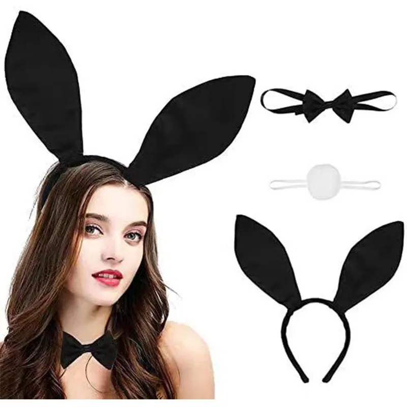 Christmas Party New Year Masquerade Cute Bunny Rabbit Headband Ear Hairband Cosplay Costume Sexy Hair Accessories Women Decor