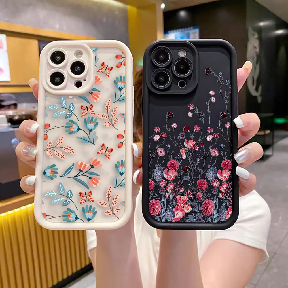 

Romantic Garden Flower Phone Case For Xiaomi 15 15T 17 14 14T PRO MAX 8 11 12 12T 13 LITE 5GNE TPU Case DIY Shell Funda Cover
