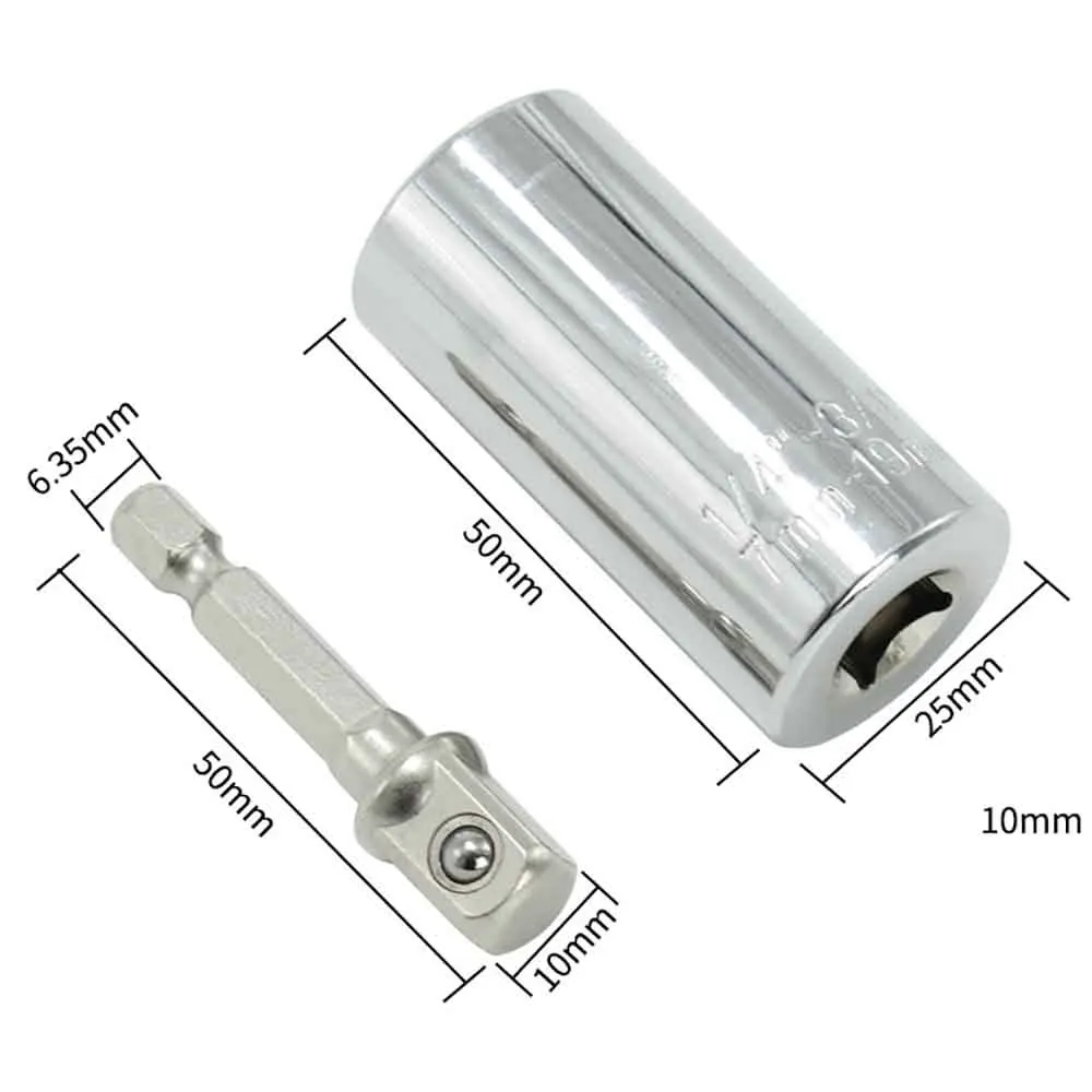 Universal Torque Wrench Power Drill Ratchet Bushing Spanner Key Magic Multi Hand Tools 7-19mm Head Set Socket Sleeve