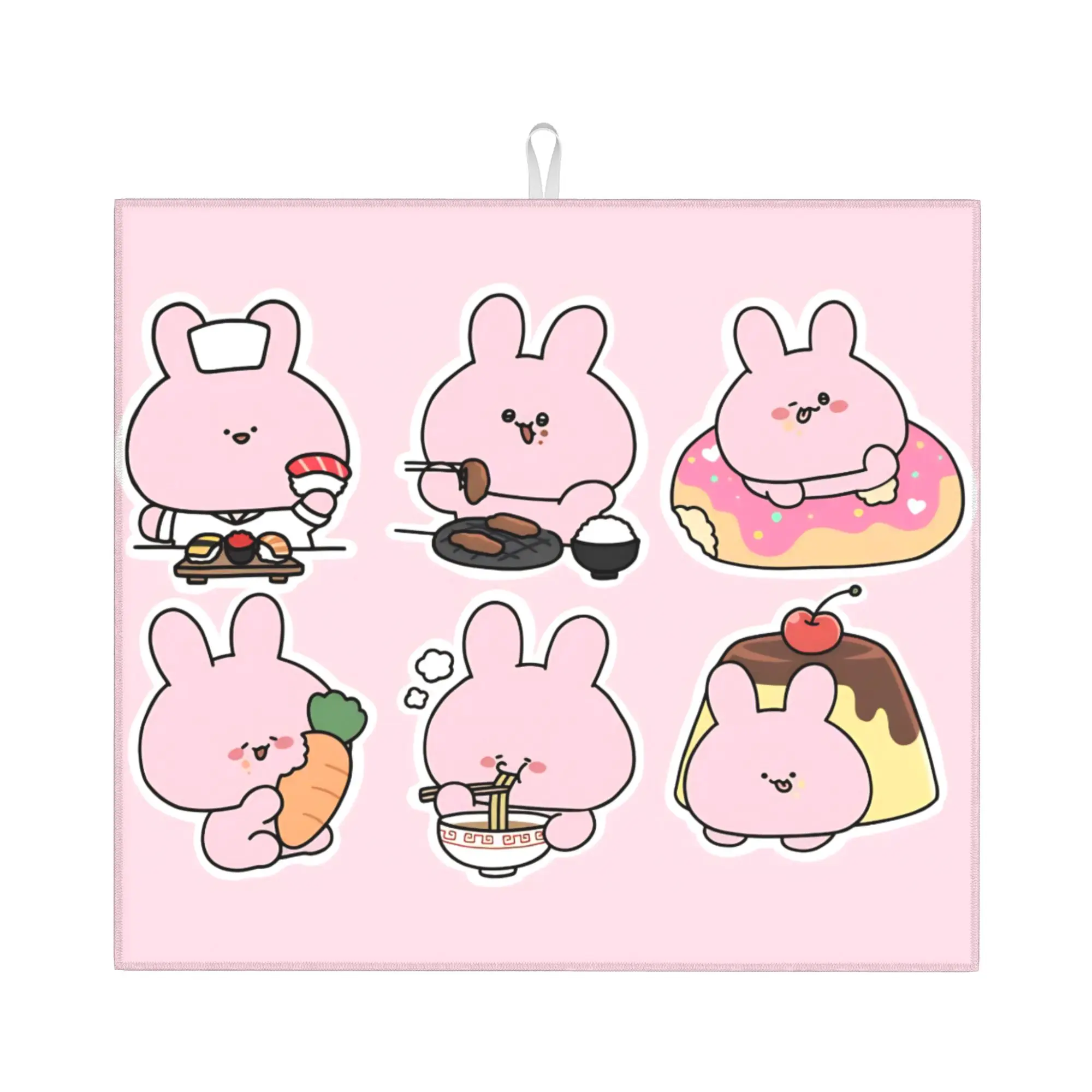 Drying Mat For Kitchen Asamimichaan Anime Cartoons Asamimi Barware Tableware Oil Proof Reusable Washable Kitchen Sink Drying Pad