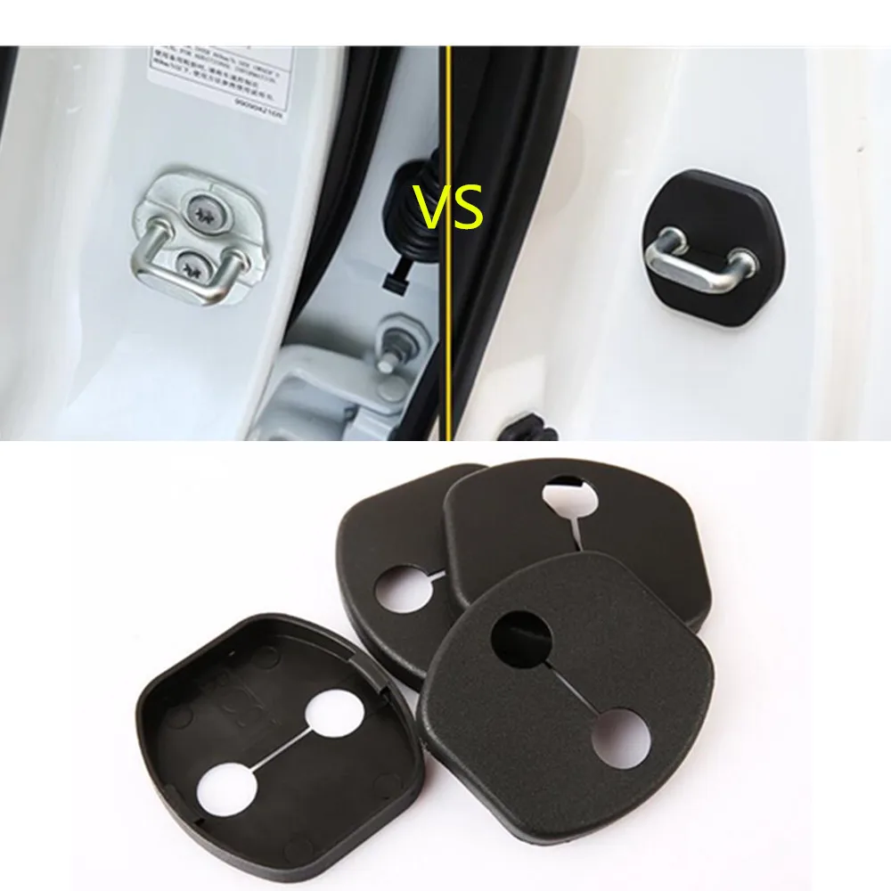 Latch Stop Anti Rust Water Proof Door Lock Key Keys Protect Plastic Buckle Cover 4PCs For Toyota RAV4 2014 2015 2016 2017 2018