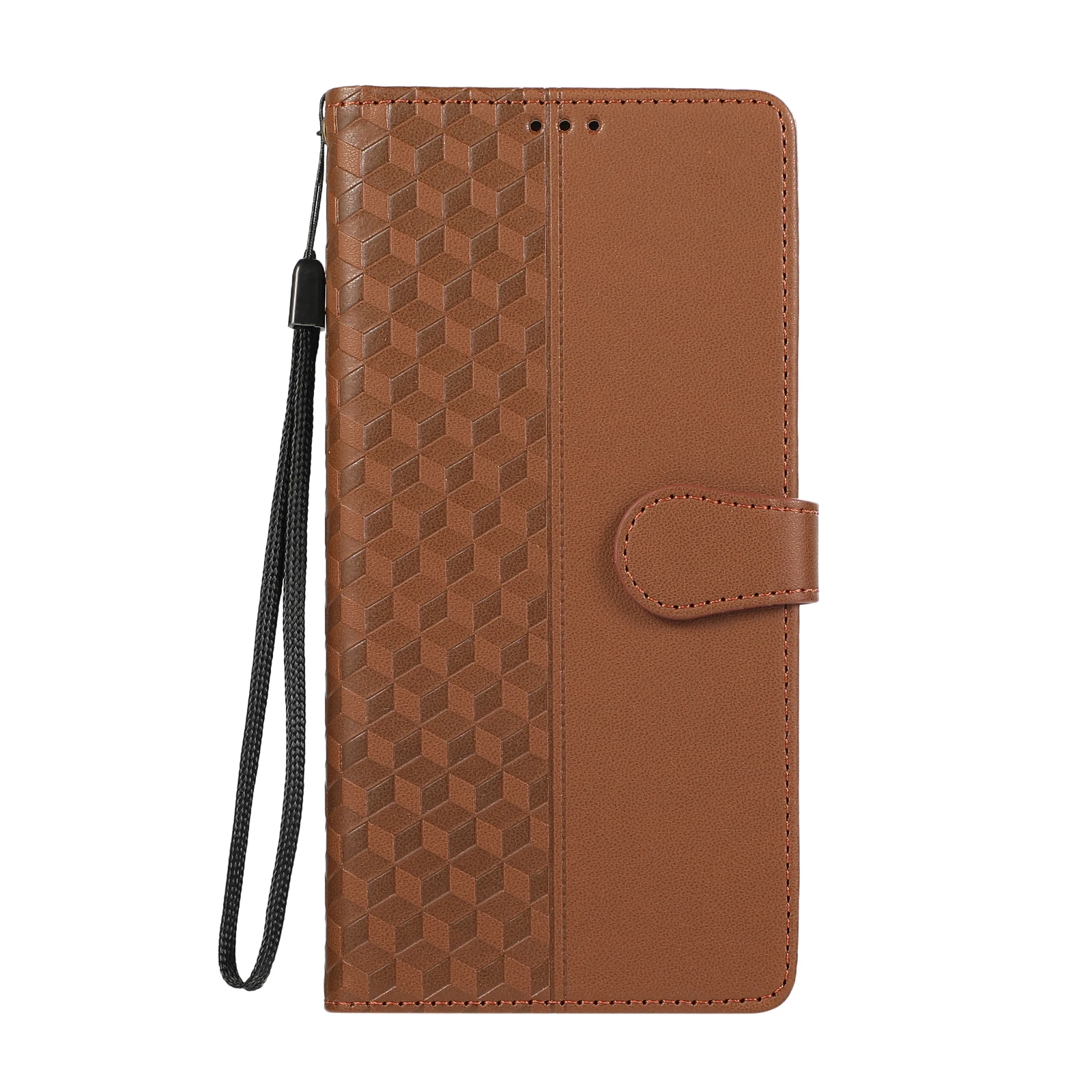 Zakelijke 3D Diamond Grid Reliëf Portemonnee Lederen Case Voor iPhone 17 Pro Max 16 15 14 13 12 11 Plus 17air 16E kickstand Cover