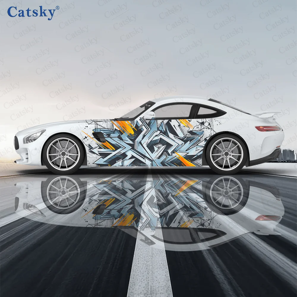 Arrow and Street Art Style Pattern Stickers - PVC (Polyvinyl Chloride) Decorative Decals for Universal Car Body Side Doors car v