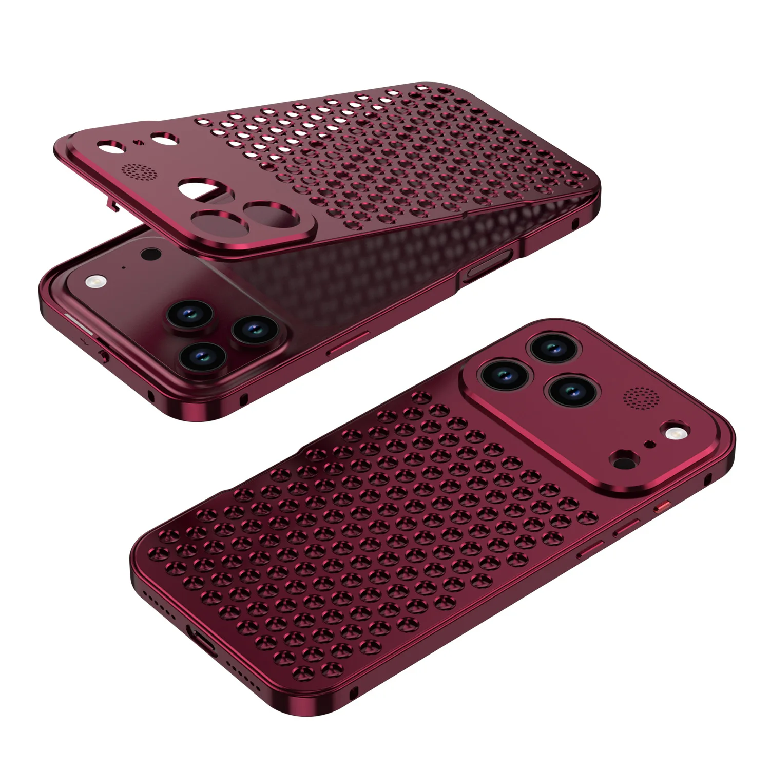 Odłączane aluminiowe etui na telefon z funkcją odprowadzania ciepła, przeznaczone do modeli iPhone 18, 17 Pro, 16, 15, 14, 13 Pro Max. Metalowy dyfuzor zapachów, chłodzące etui na telefon. — zdjęcie produktu 7