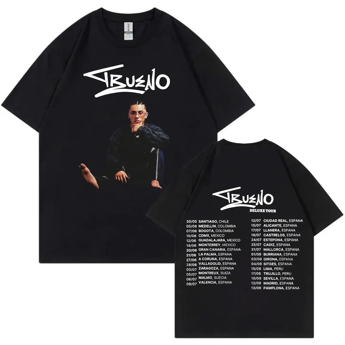 

Rapper Trueno World Tour 2025 T-shirt Harajuku Hip Hop Rap Pop Music T-shirts Men Women Casual Fashion Loose T Shirt Streetwear