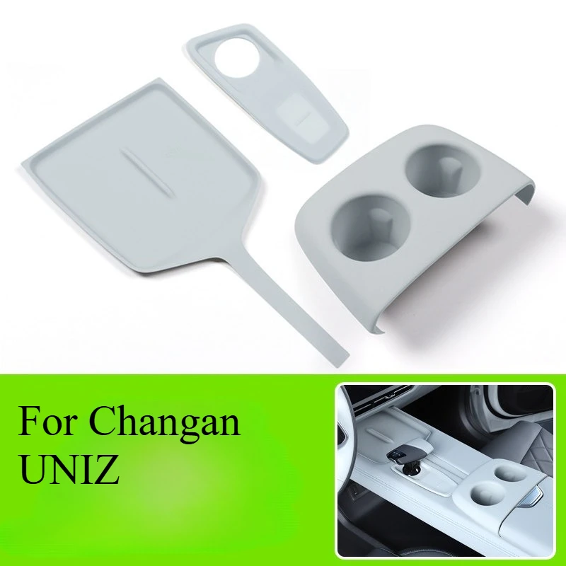 

For Changan UNIZ Center Console Accessories Cup Holder Insert, Wireless Charger Pad, Gear Shift Panel Cover