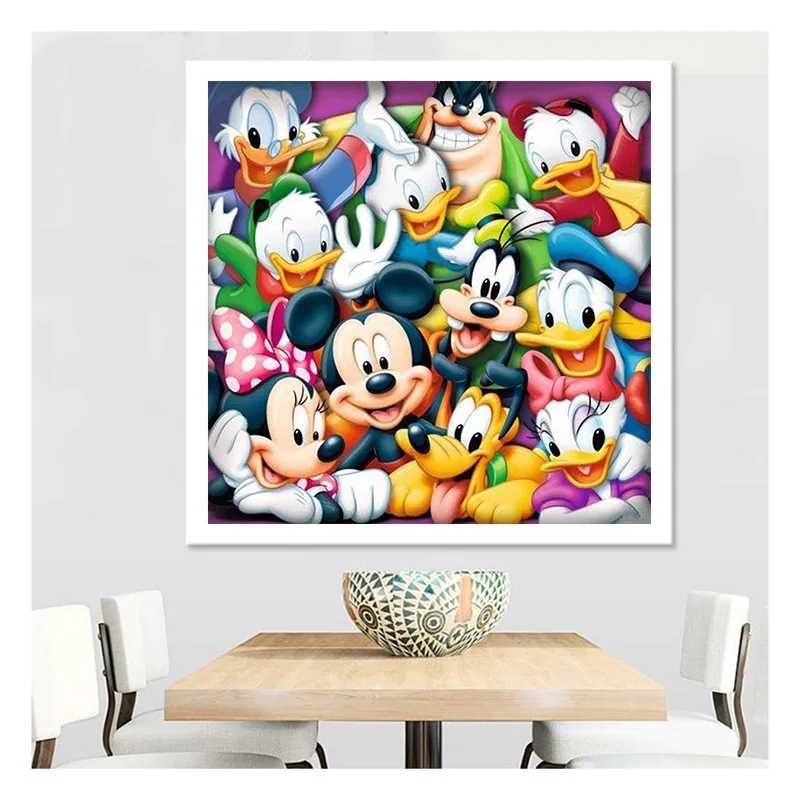 

5D Disney Diamond Painting Cartoon Donald duck Mickey Mouse Full Drill Embroider Living Decoration Draw Handiwork Material Packs