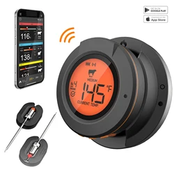 Voedsel Koken Bluetooth Draadloze Bbq Afstandsbediening Thermometer Sondes Slimme Digitale Bluetooth Barbecue Thermometer Gratis