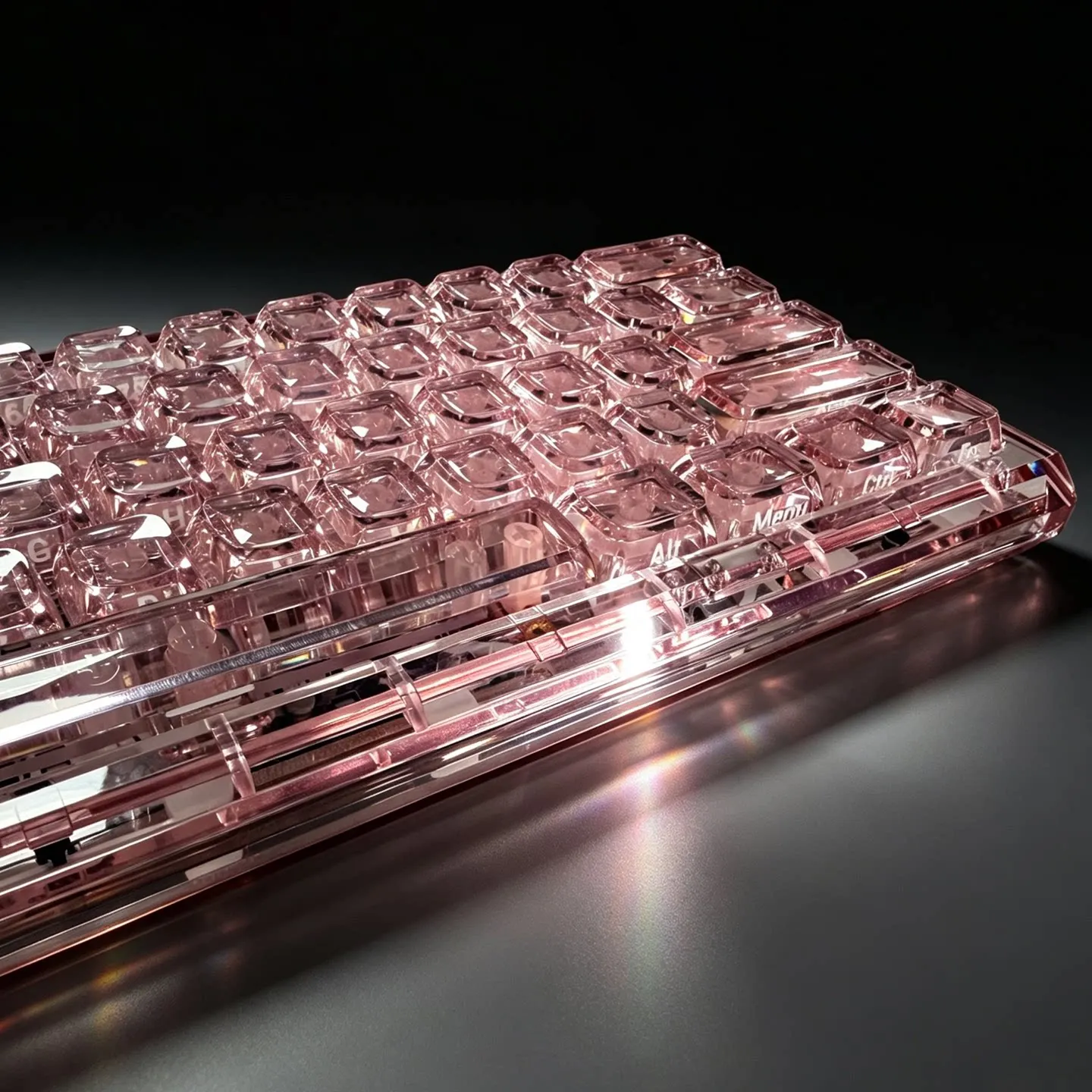 Diamond Prism Starry Night Keycaps 126 keys ZDA Profile Transparent PC Crystal Keycaps For MX Switch Mechanical Keyboard