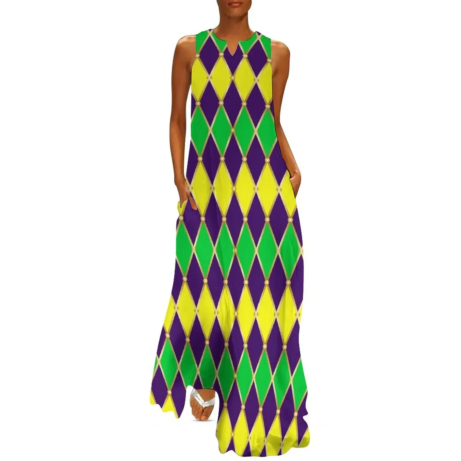

Harlequin Mardi Gras Long Dress dress party night women evening dress