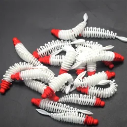 10pcs/Lot Worm Soft Fishing Lures Jig Wobblers 5.5cm 1g Shrimp Odor Additive Silicone Artificial Baits Bass Carp Pesca Tackle