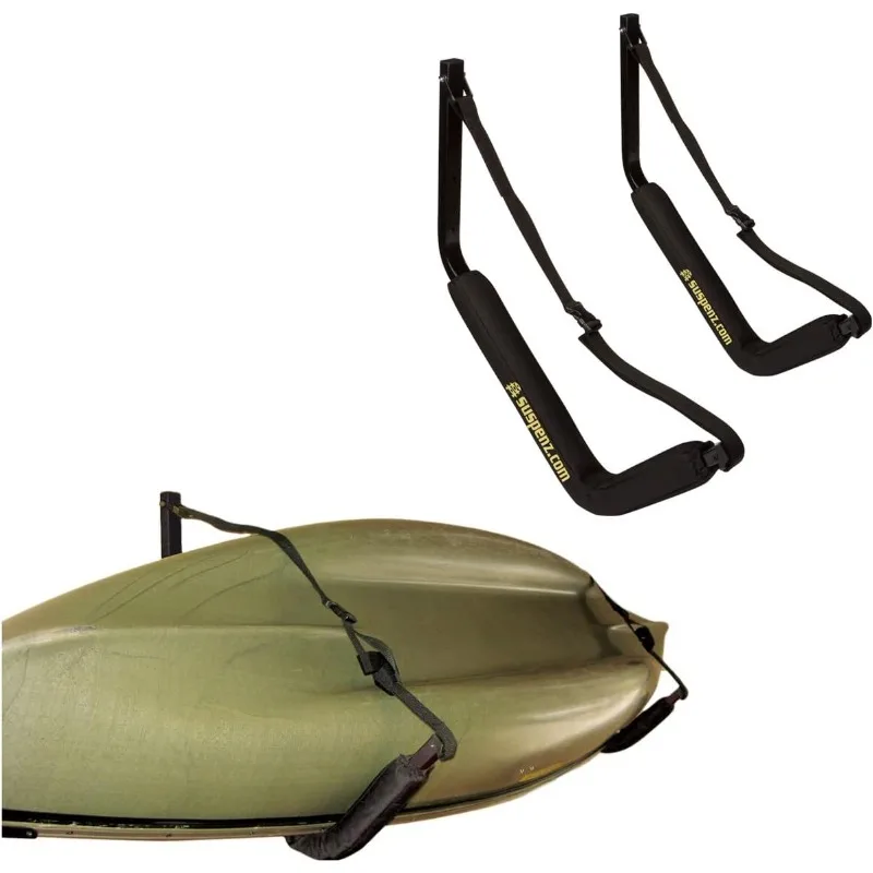 

home.Kayak Storage Rack, Big EZ Padded Wall Hangers/Hooks for Kayaks and Canoes, Indoor & Outdoor Wall Mounts, Foam Pads