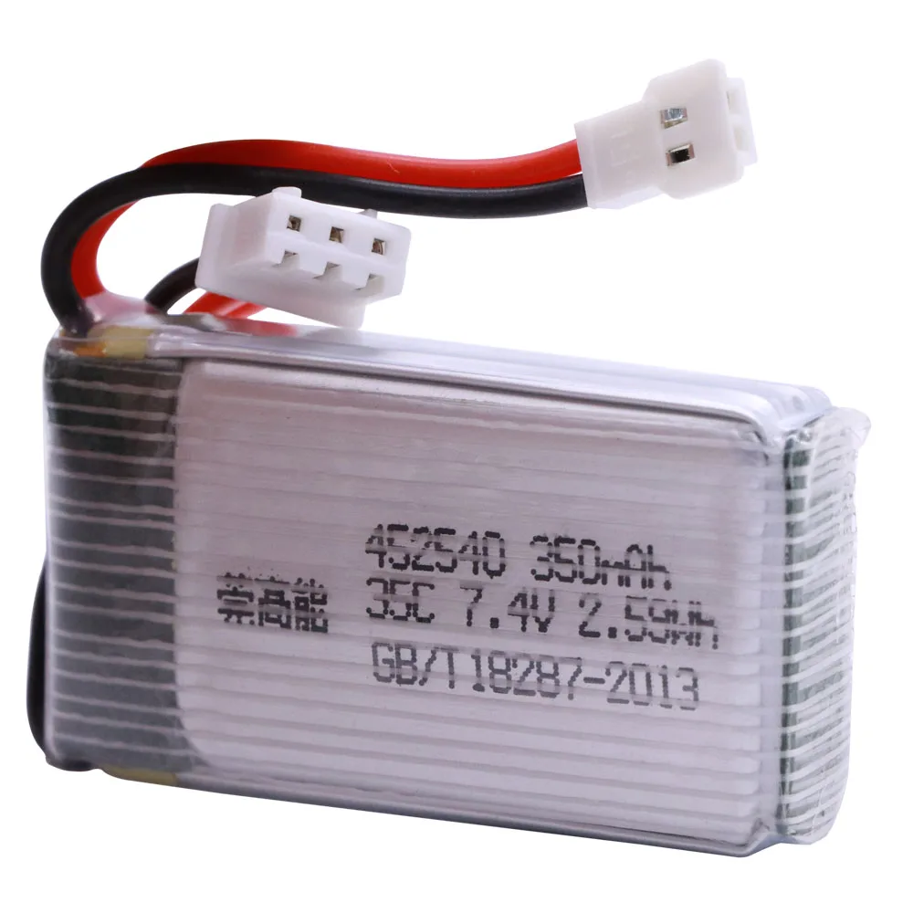 Lipo Battery for MJX X401H X402 JXD 515 515W 515V Battery RC Mini FPV Drone Quadcopter Helicopter 2S 7.4V 350mah JST/XH2.54 Plug