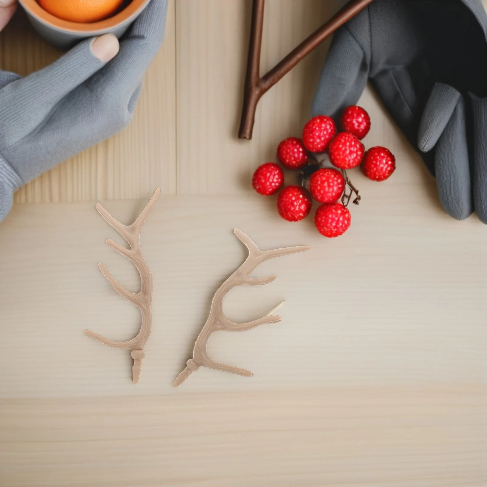

Plastic Branch Antlers Snowman DIY Ornament Christmas Decorations Faux Crafts Khaki Premium Quality Practical Excellent