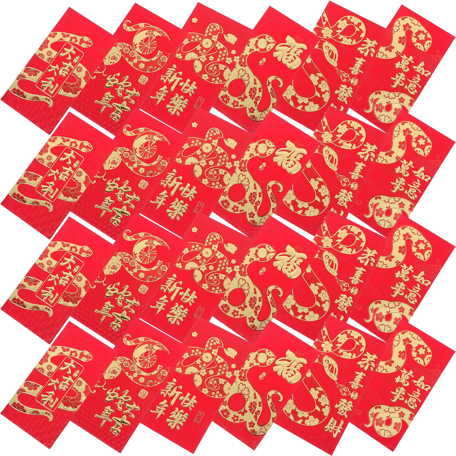 

24 шт., китайские новогодние конверты, красные пакеты для счастливых денег, многофункциональный бумажный материал, новогодние красные конверты