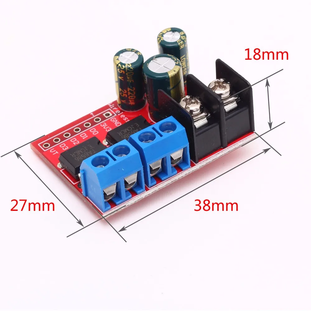 L298N Dual H Bridge DC Motor Drive Module Forward and Reverse Control PWM Speed Regulation Controller DC 3-14V 5A