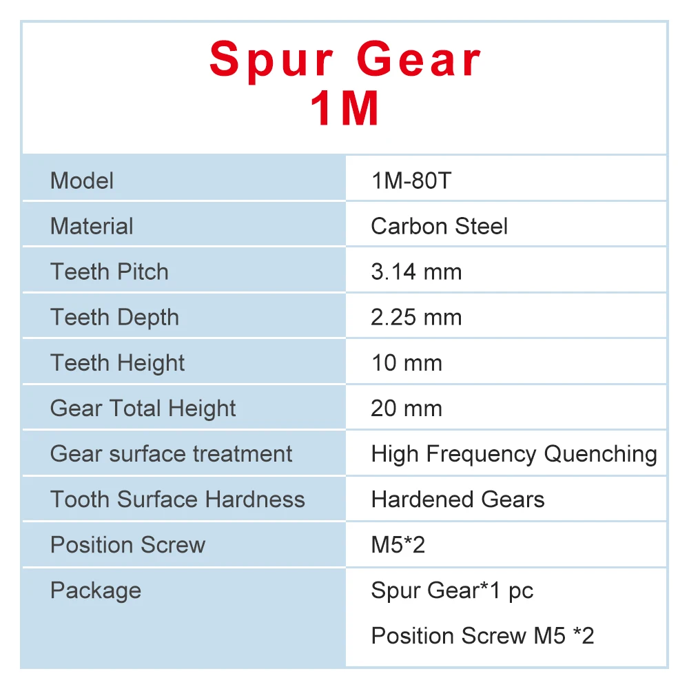 1 Piece Spur Gear 1M80T Outer Diameter 82 mm Bore 6/8/10/12 mm High Quality Low Carbon Steel Gear Wheel  For Tramission Part