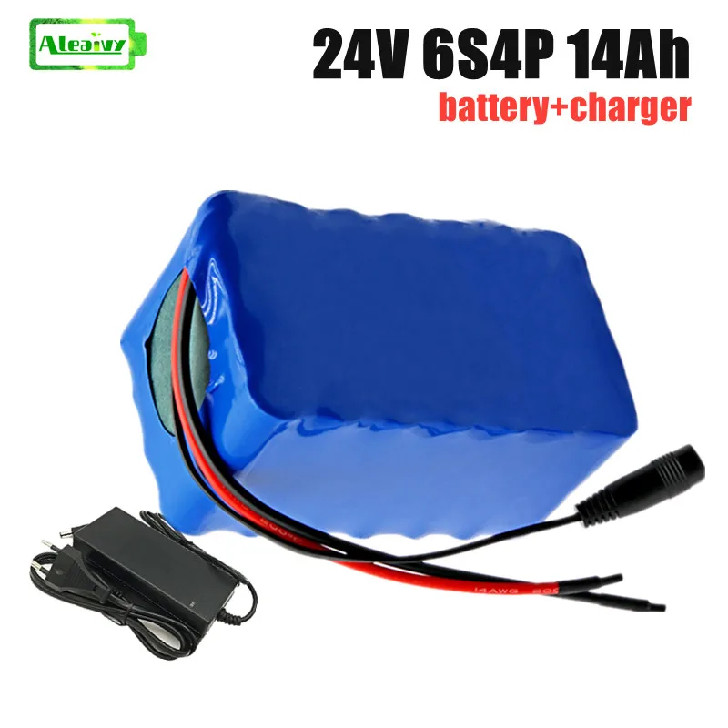 

24V battery 6S4P 25.2V 14Ah lithium-ion battery pack with 20A balanced BMS for electric bicycle scooter electric wheelchair + 2A