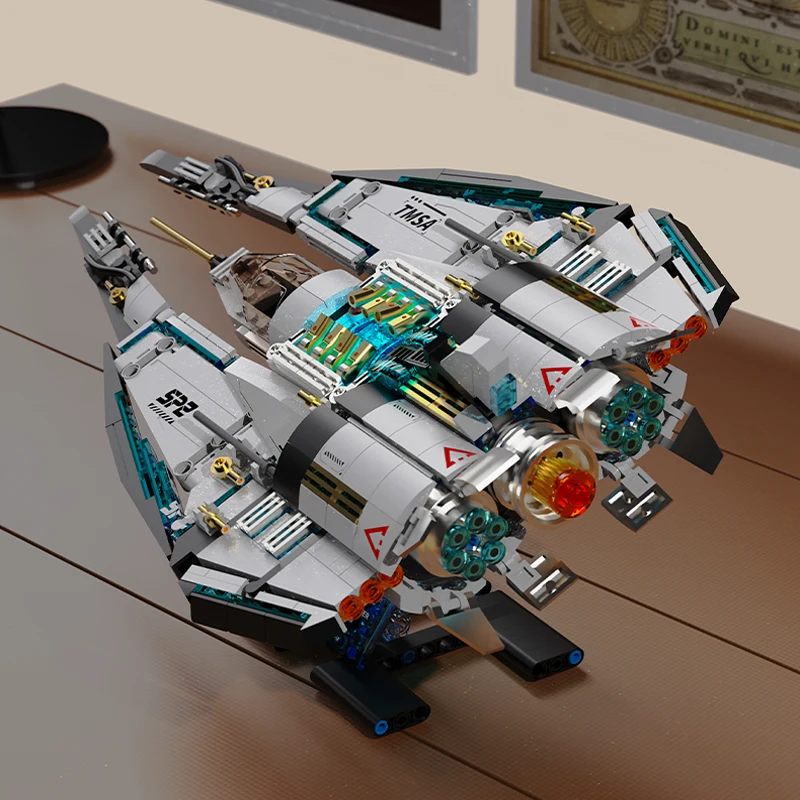 

В НАЛИЧИИ MOC Space Exploration Building Blocks Модель Interstellar Cruiser Bricks Сборка игрушек для мальчиков Рождественские подарочные наборы
