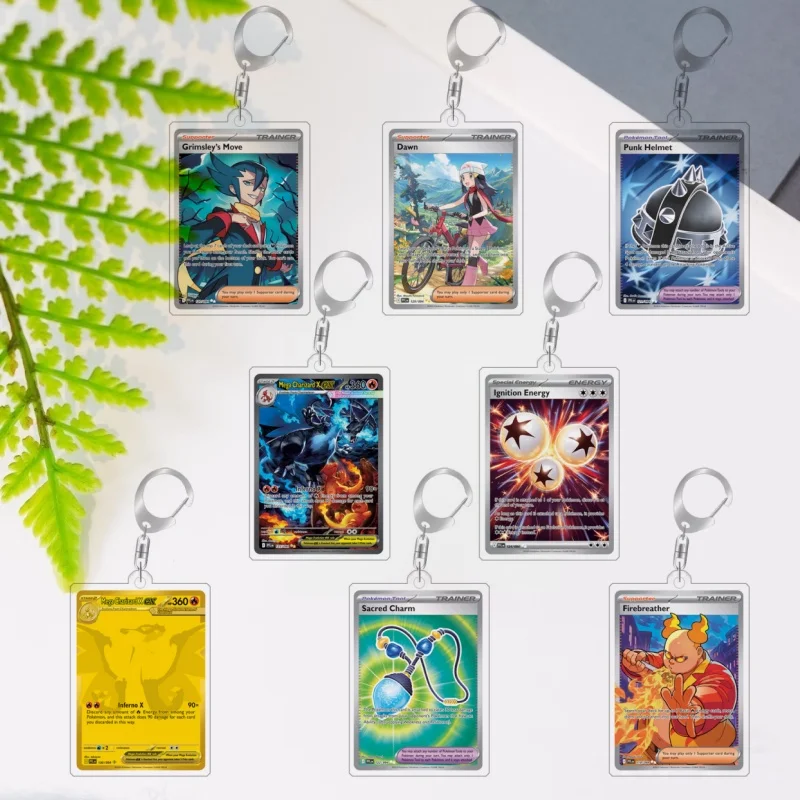 

Mage Charizard X Dawn Grimsleys Move for Pokemon Homemade Acrylic Cartoon Keychain Collection Desktop Decoration Backpack Charm