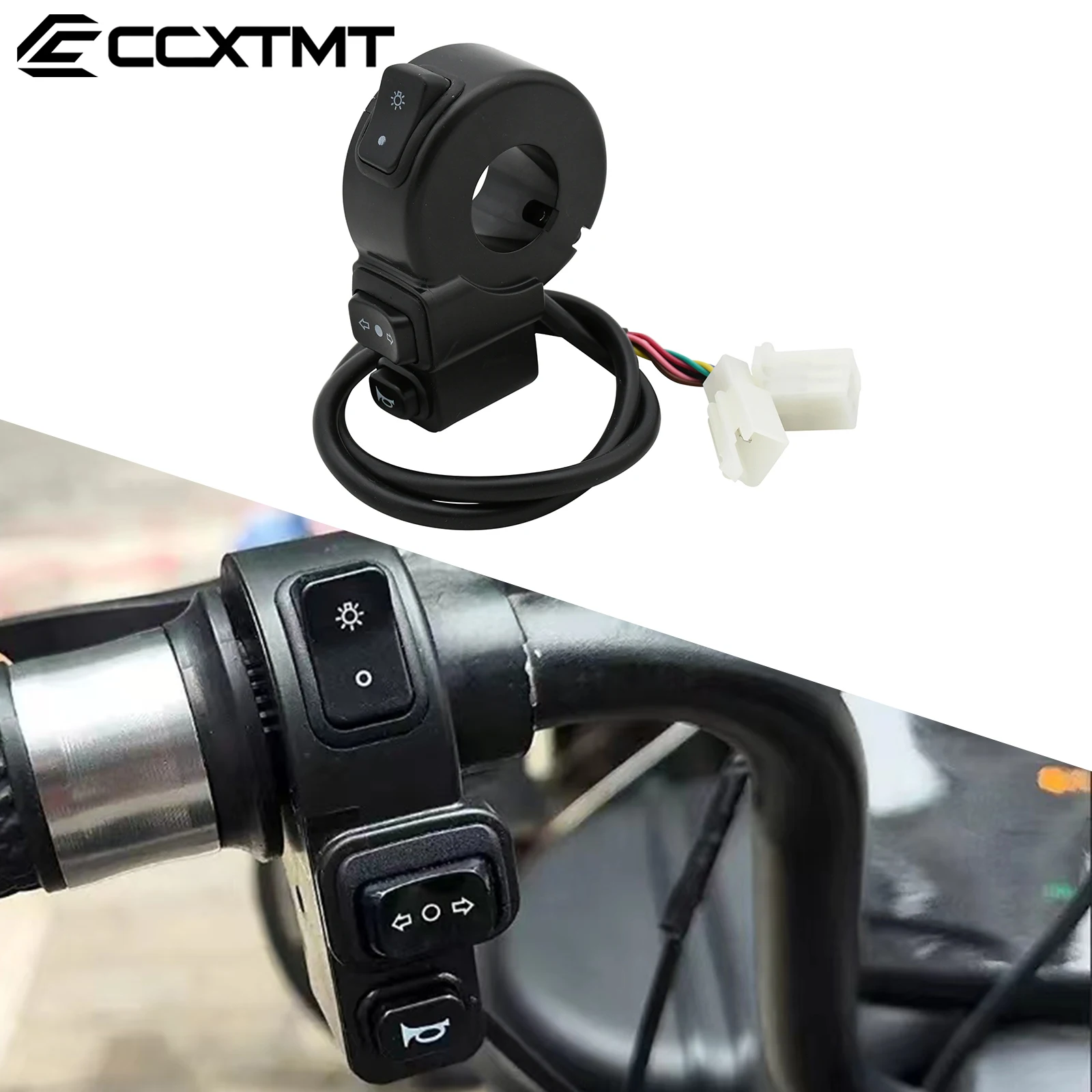 Motorcycle 3 In1 Switch Headlights Turn Signal Horn ON/OFF Button For Any Street Bike Scooter ATV Honda 22mm Handlebar Universal