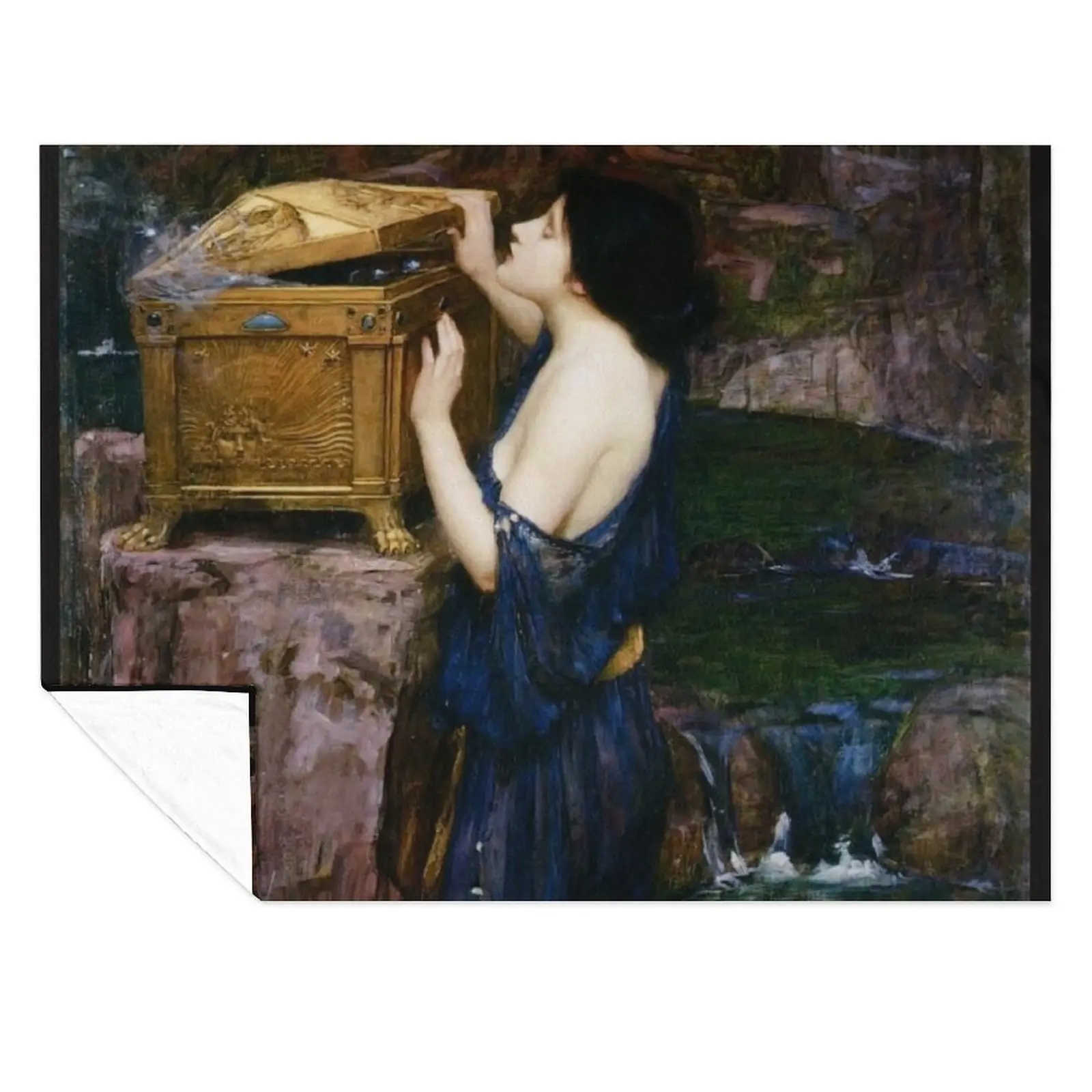 

Pandora By John William Waterhouse Throw Blanket funny gift Bed linens Shaggy blankets ands Blankets
