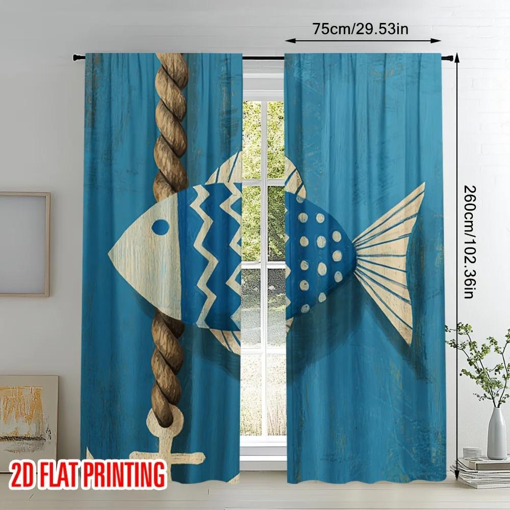 Abstract fish-keel style sailboat curtains, with pole-mounted installation. Suitable for living rooms, dining rooms and hotels