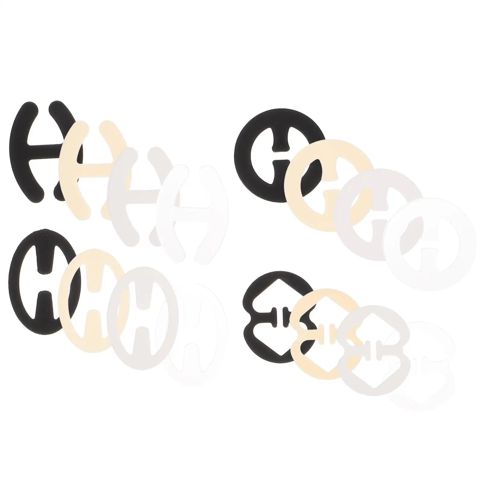 16 Pcs Bra Clips Invisible Underwear Accessories Anti Slip Cross Back Black Skin White Transparent Shapes Holders Snaps Bra