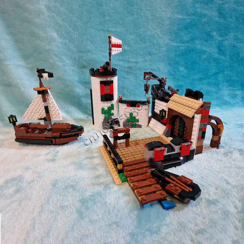 987 قطعة منزل شارع القلعة الأطباق المزروعة المراكب الشراعية MOC تخصيص وحدات بنة التعليمية لتقوم بها بنفسك لعبة عيد الميلاد هدية