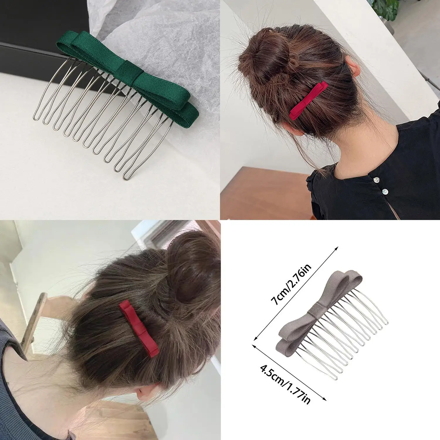 

1 шт., милый черный бант, боковая челка, заколка для волос, милая лента, галстук-бабочка, расческа для волос для женщин и девочек, заколка для волос, аксессуары для волос, головные уборы