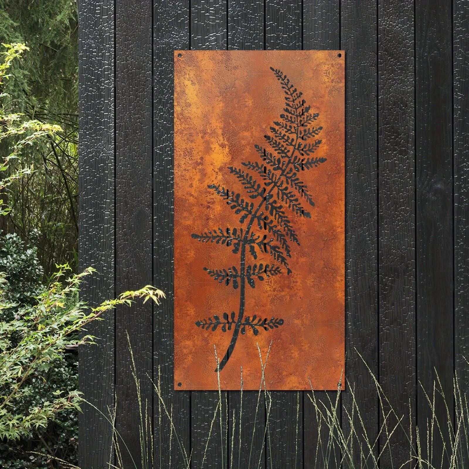 2pcs Fern Metal Wall Panels, Leaf Wall Decor for Garden Privacy Fence Patio