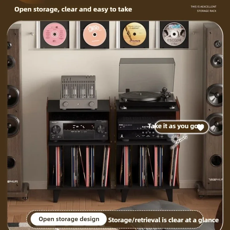 Premium Standing CD Storage Cabinet Modern Music Hall LP Display Rack Living Room CD Player Shelf Home Decor Organizer Stand