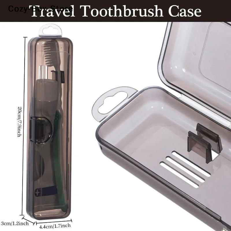 [ZY]Toothbrush Box Transparent Organizer Case Travel Portable Toothbrush Holder Plastic Toothpaste Box Storage Container[ZY] - view 6