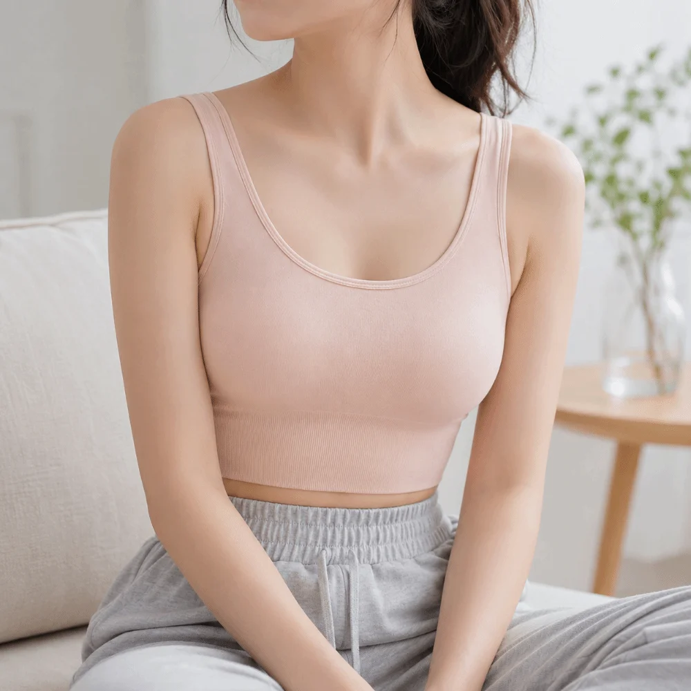 

Vest Gathered Sports Workout Bra Breathable Fast Dry Push Up Bra Seamless Back Beauty Wireless Bra Running
