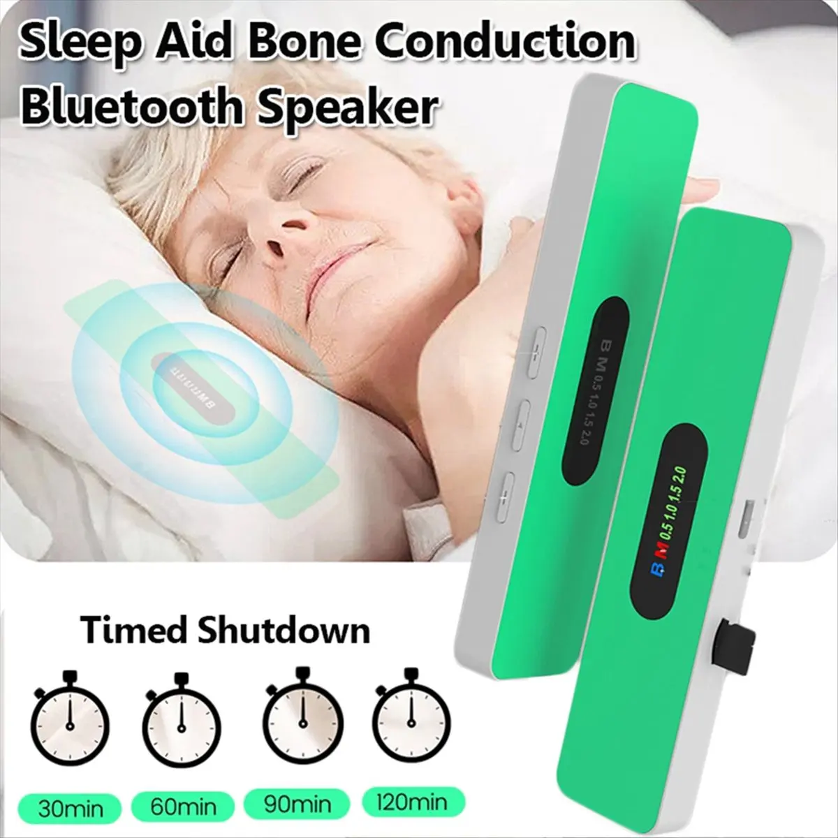 Bone Conduction Speaker Under Pillow Bluetooth Sleep Aid Sound Box White Noise Machine Support TF Card Timed Shutdow