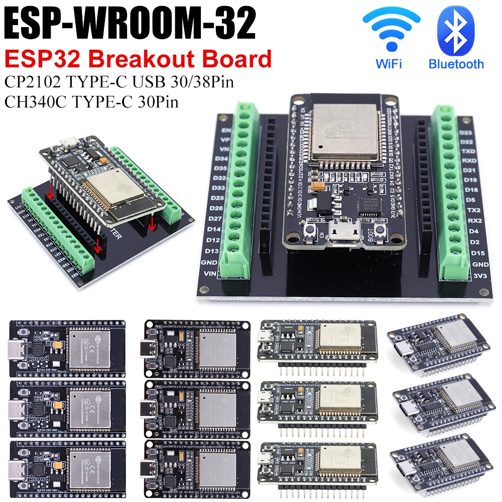 ESP-WROOM-32 Nodemcu ESP32 Expansion Board Bluetooth Module ESP32 30 Pin ESP32 Bluetooth Wifi NodeMCU-32S Lua Breakout Board