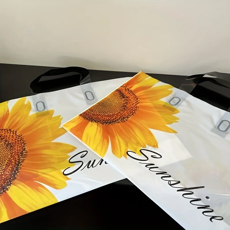 50/20pcs Sunflower Pattern Gift Bag, Party, Birthday, Wedding Gift Bag, Clothing Handbag, Christmas, Halloween, Party Gifts