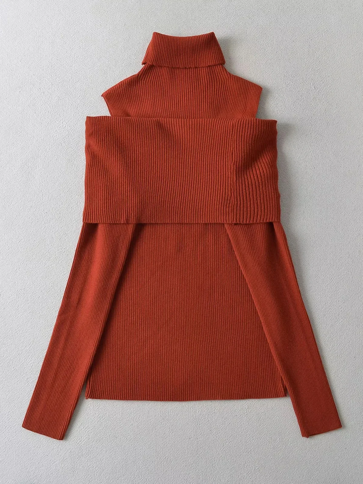 قميص محبوك بقصة ضيقة عالية Ne Long Sve تصميم مثير للنساء ملابس تريكو مرنة الخصر والكتف تتجه لخريف 2025 #2